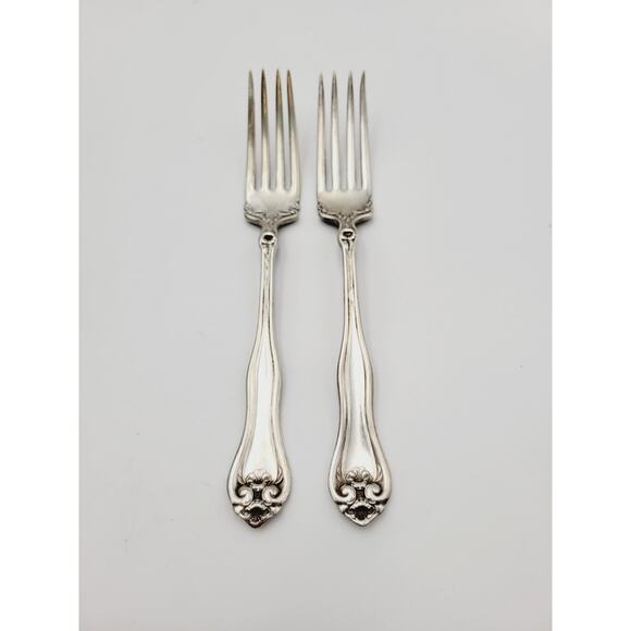 1881 Rogers Silverplate Dinner Forks 1910 Leyland Set of 2 Discontinued - Picture 1 of 6